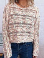 Round Neck Long Sleeve Sweater 98c024f1bbca4fc094850ed060cbb4a8-Max-Origin