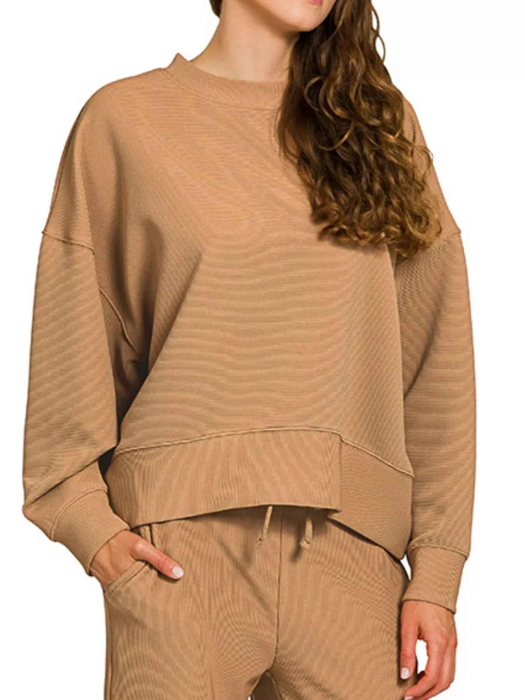 Zenana Ribbed Round Neck Pullover and Drawstring Pants Set 98c0b8c6-f83e-4f21-9ad5-fd3f2988a626-Max-Origin