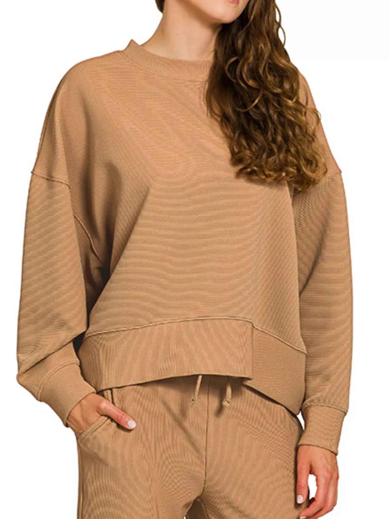 Zenana Ribbed Round Neck Pullover and Drawstring Pants Set 98c0b8c6-f83e-4f21-9ad5-fd3f2988a626-Max-Origin