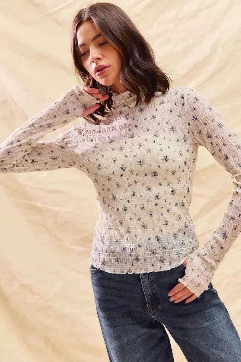 Floral Print Textured Long Sleeve Knit Top 98ccaea1404a4e8dbf57c458c104d620-Max-Origin