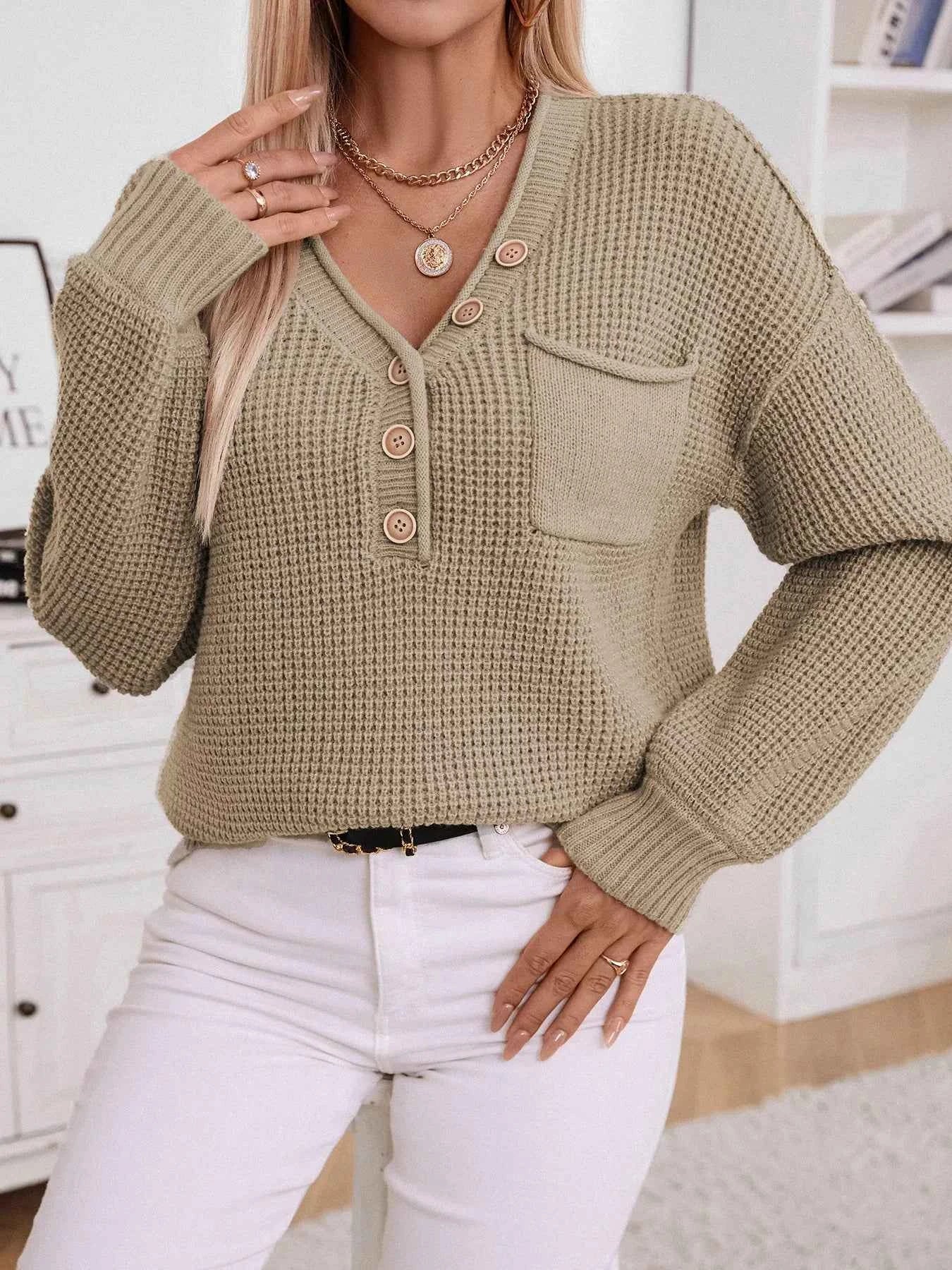 Button Detail Long Sleeve Sweater 98d5559c-e266-485c-bd58-663d8f8311ab-Max-Origin