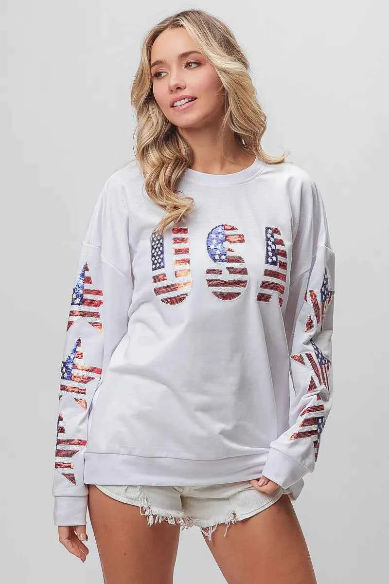 BiBi American Flag USA and Star Sequin Sweatshirt 98d74aafcfde469dae0bec563158c2a1-Max-Origin