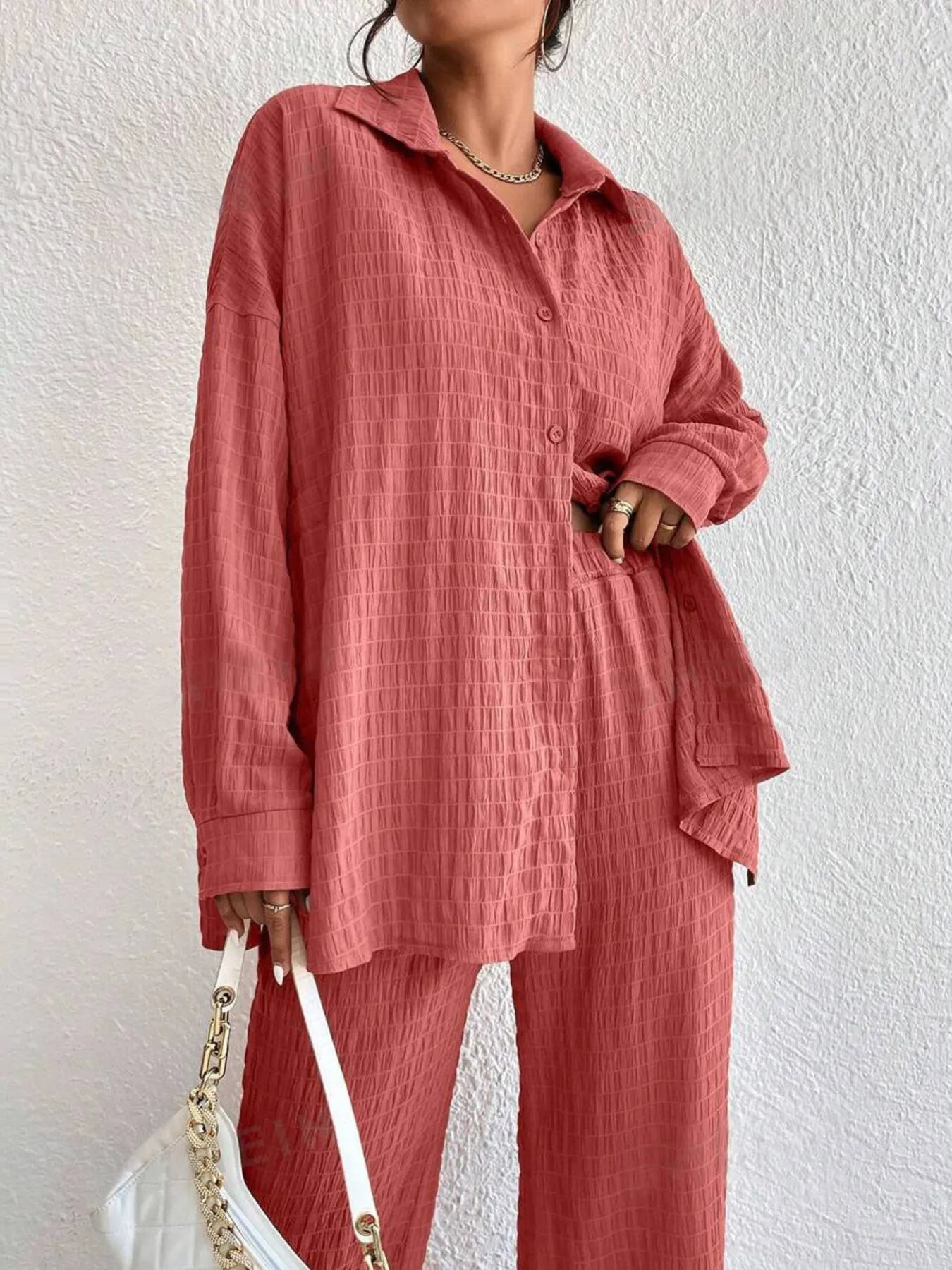 Button Up Long Sleeve Shirt and Pants Set 98f7fb98548b4318a1bcd303c88004dc-Max-Origin