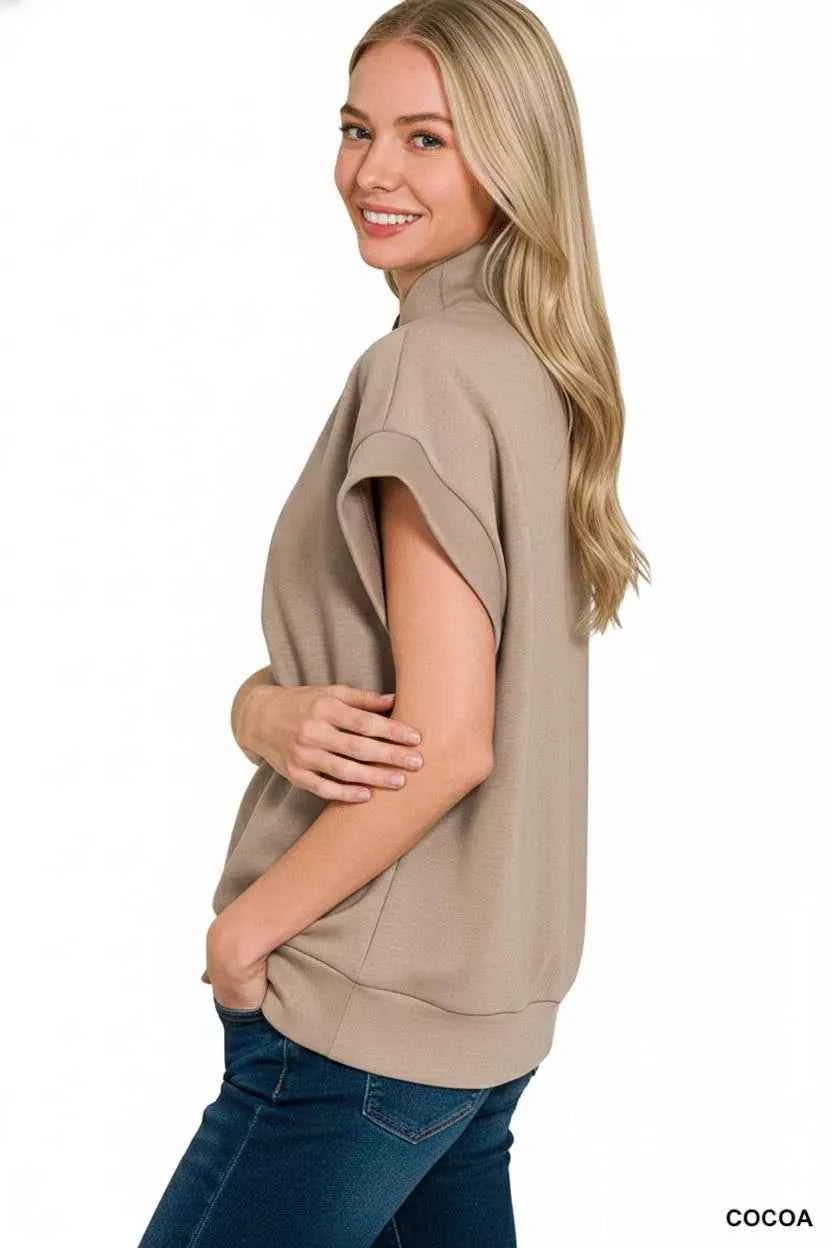 Scuba High Neck Half Zip Top 990dedc7-4e1f-4a88-a508-e8e316d378b1-Max-Origin