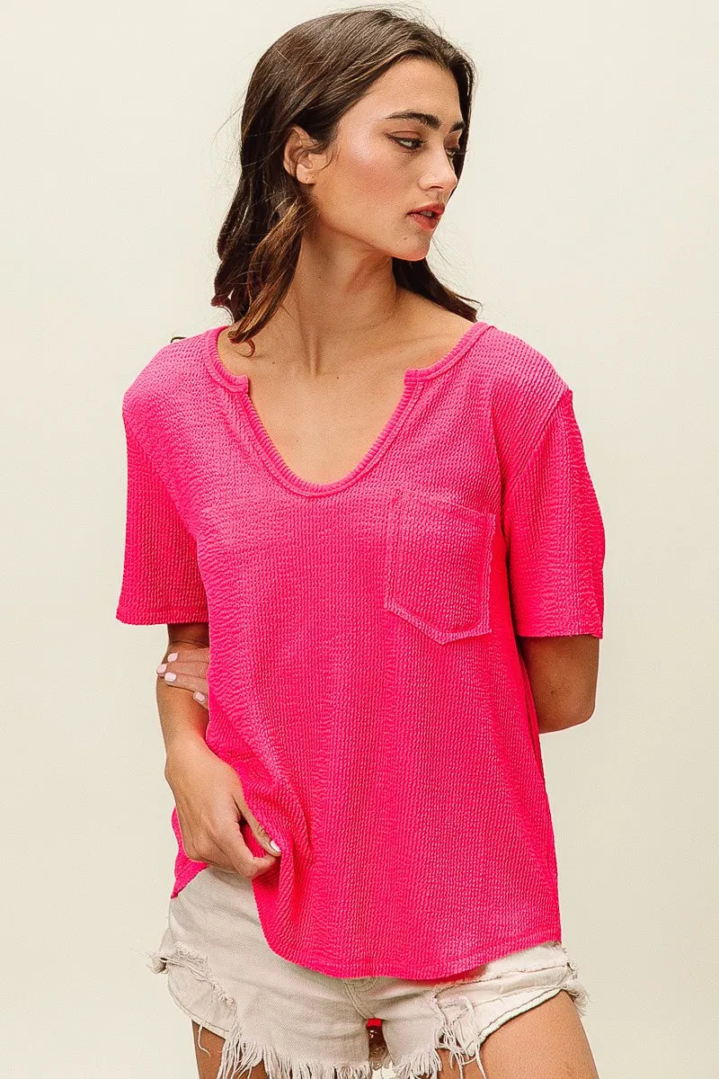 BiBi Waved Rib U Neck Top With Front Pocket 99169ee8d6e340caaab71c04fa19e10a-Max-Origin