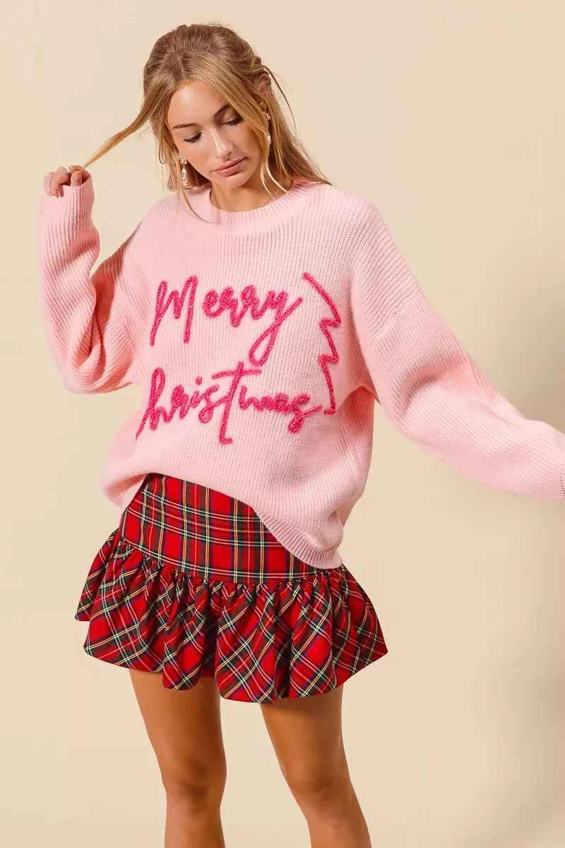 SO ME Merry Christmas Tinsel Lettering Sweater 991add6f57d8400ca6a9f810bced81e5-Max-Origin