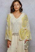 POL Open Front Crochet Cardigan with Granny Square Pattern IVORY YELLOW One Size 991c7810-2eef-4b6a-a6bd-58632397a05f-Max-Origin