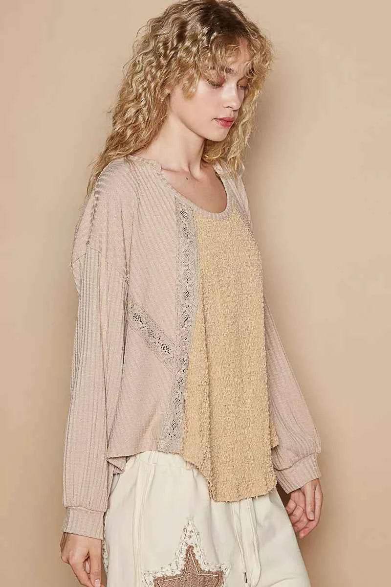 POL Round Neck Lace Detail Oversized Fit Top 991d6a70-2fae-44d5-89bf-2d07d9dd7911-Max-Origin