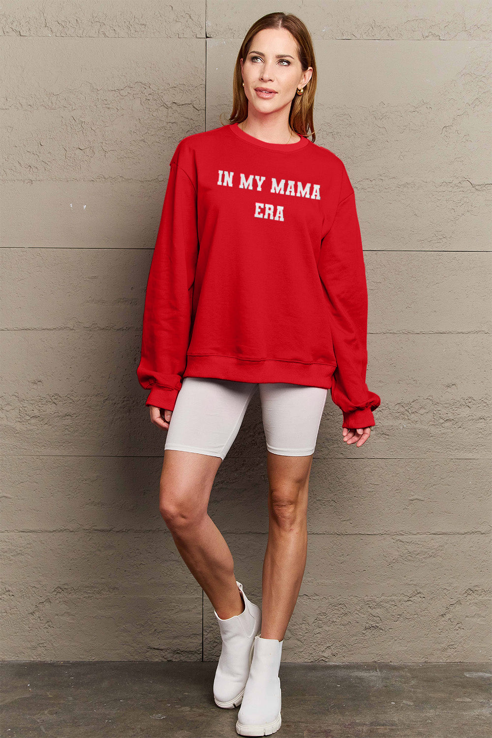 Simply Love Full Size IN MY MAMA EAR Graphic Sweatshirt 991fdaa371f8471d96b2a018dae60744-Max