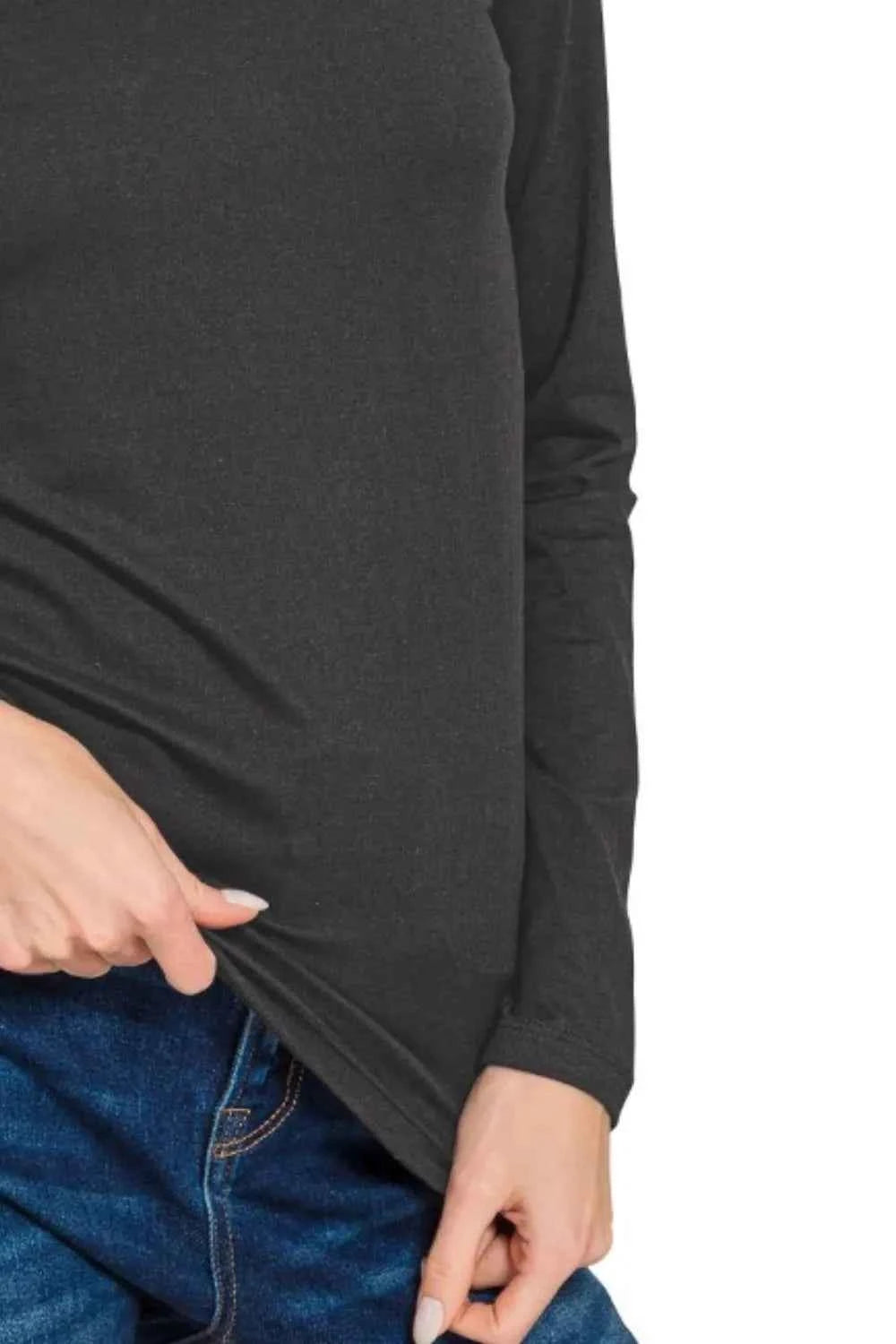 Zenana Brushed Microfiber Long Sleeve V-neck Tee 99326814-4787-46b2-8df4-0ec5d2cc823b-Max-Origin