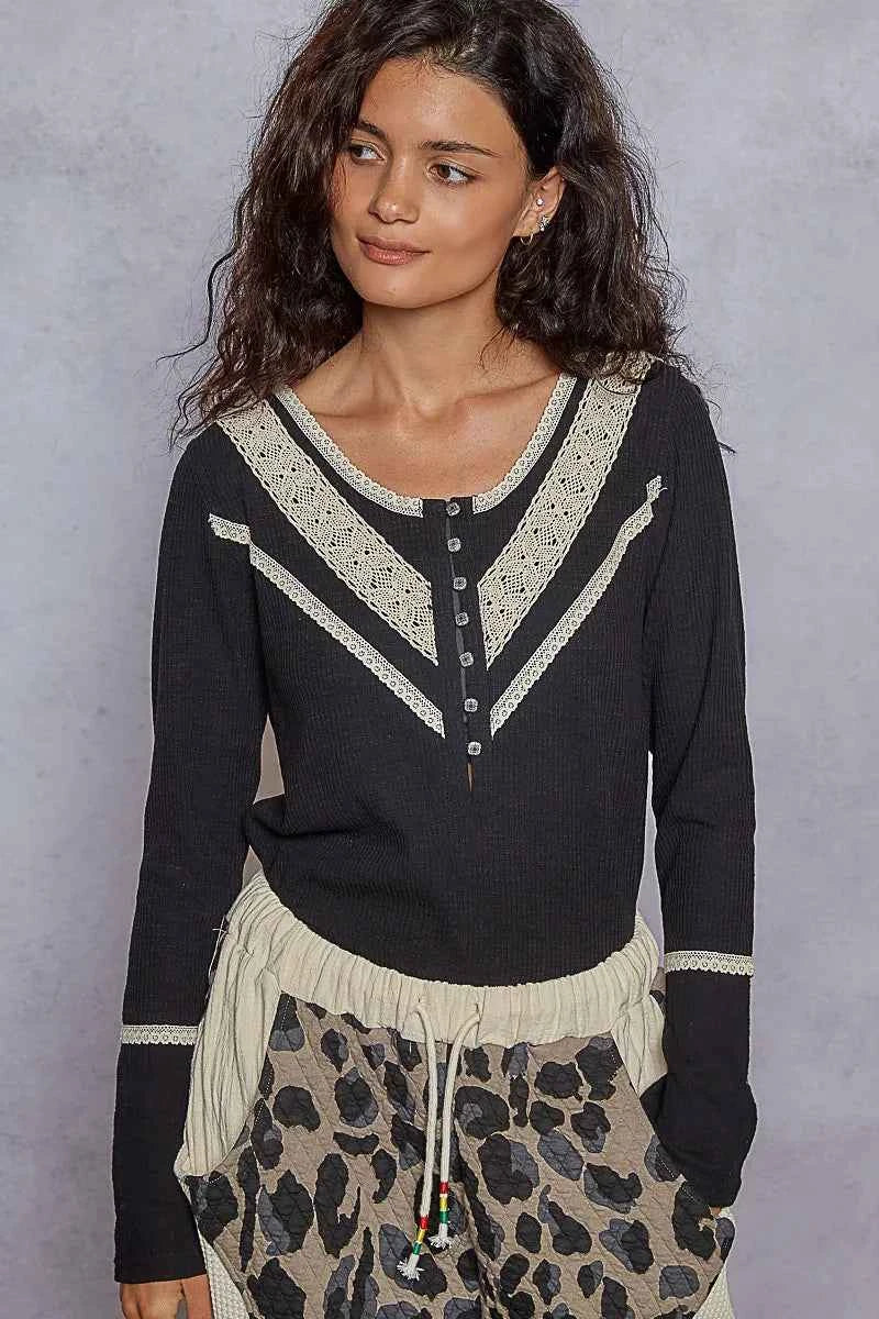 POL Ribbed Half Button Lace Detail Knit Top 9932f077-9d20-46b5-a5df-7d1d7b04c3a2-Max-Origin