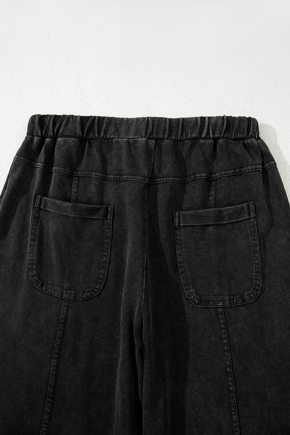 Black Mineral Wash Exposed Seam Wide Leg Cargo Pants 993bd6ddc7348156