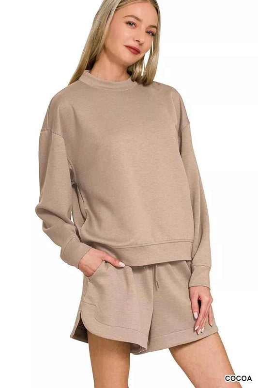Zenana Scuba Long Sleeve Sweatshirt and Shorts Set 993cdb3f870d472fb312298df2de2f36-Max-Origin