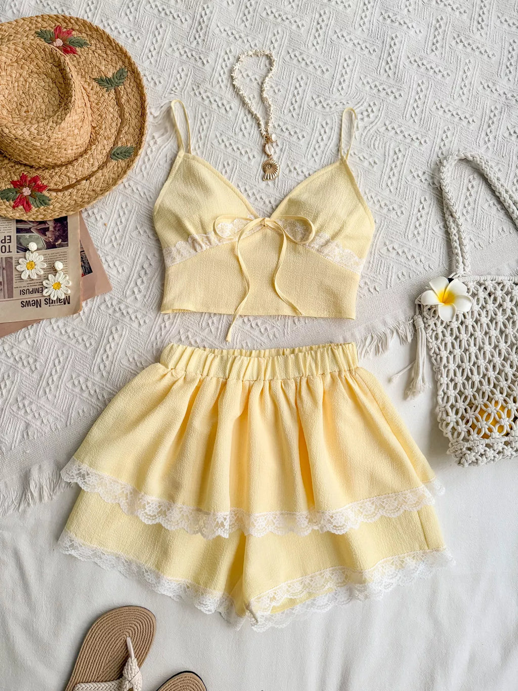 Smocked Cami and Skirt Set Pastel Yellow 9942a81e-d58e-4ade-a8d8-42dcdbcf69c7-Max-Origin