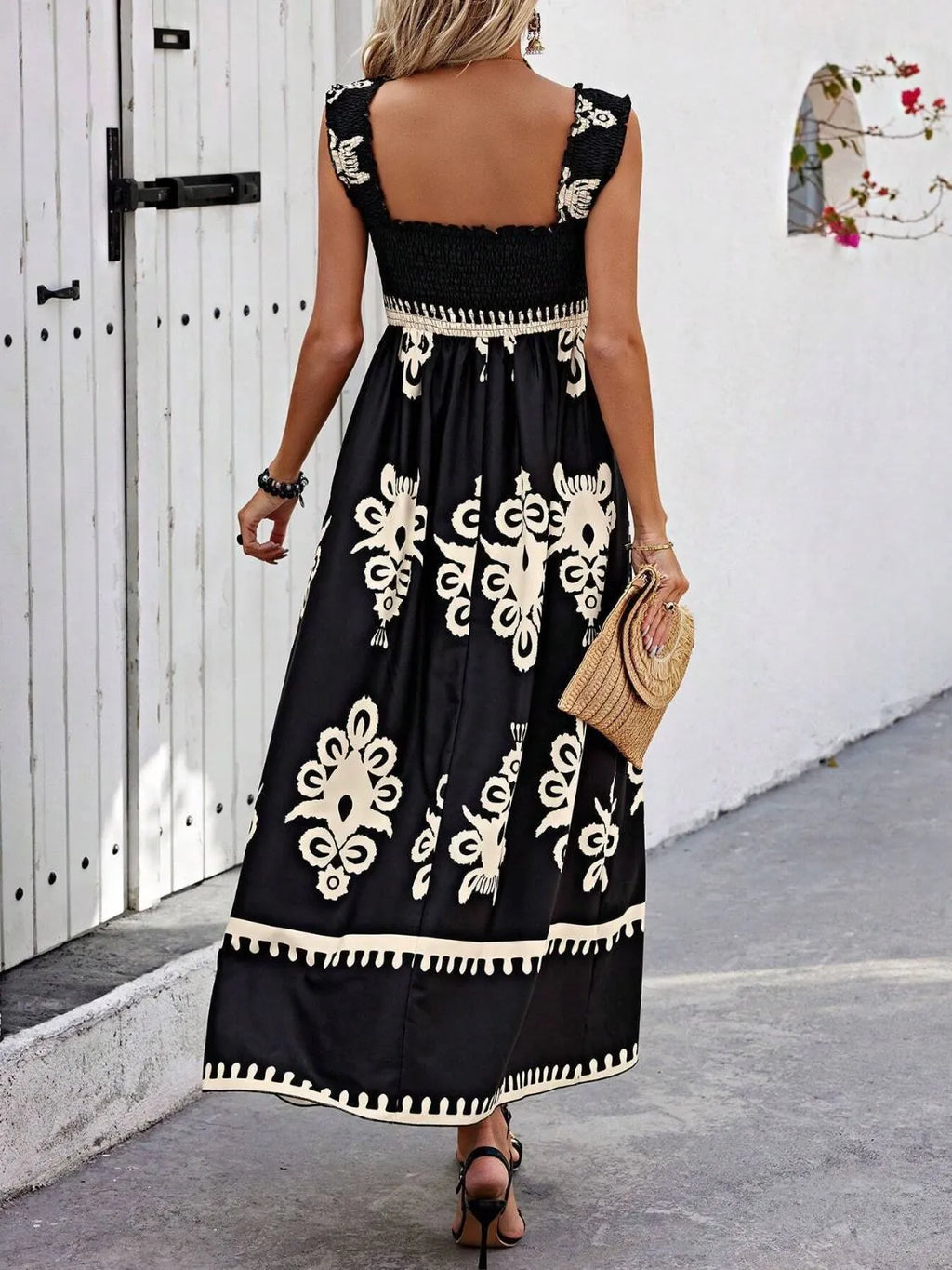 Smocked Printed Wide Strap Maxi Dress 99473c5f-91a2-43f1-bc8a-b8077f6cb98d-Max-Origin