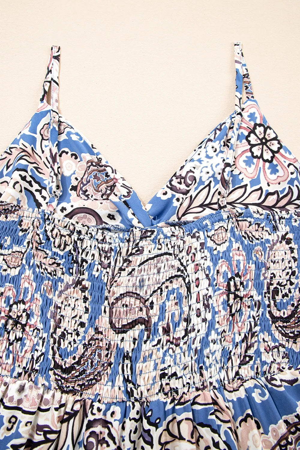 Paisley Print Twist Detail Smocked Back Spaghetti Straps Dress 994bfc64-9a41-4495-aad4-c1fcae3e13e4-Max-Origin
