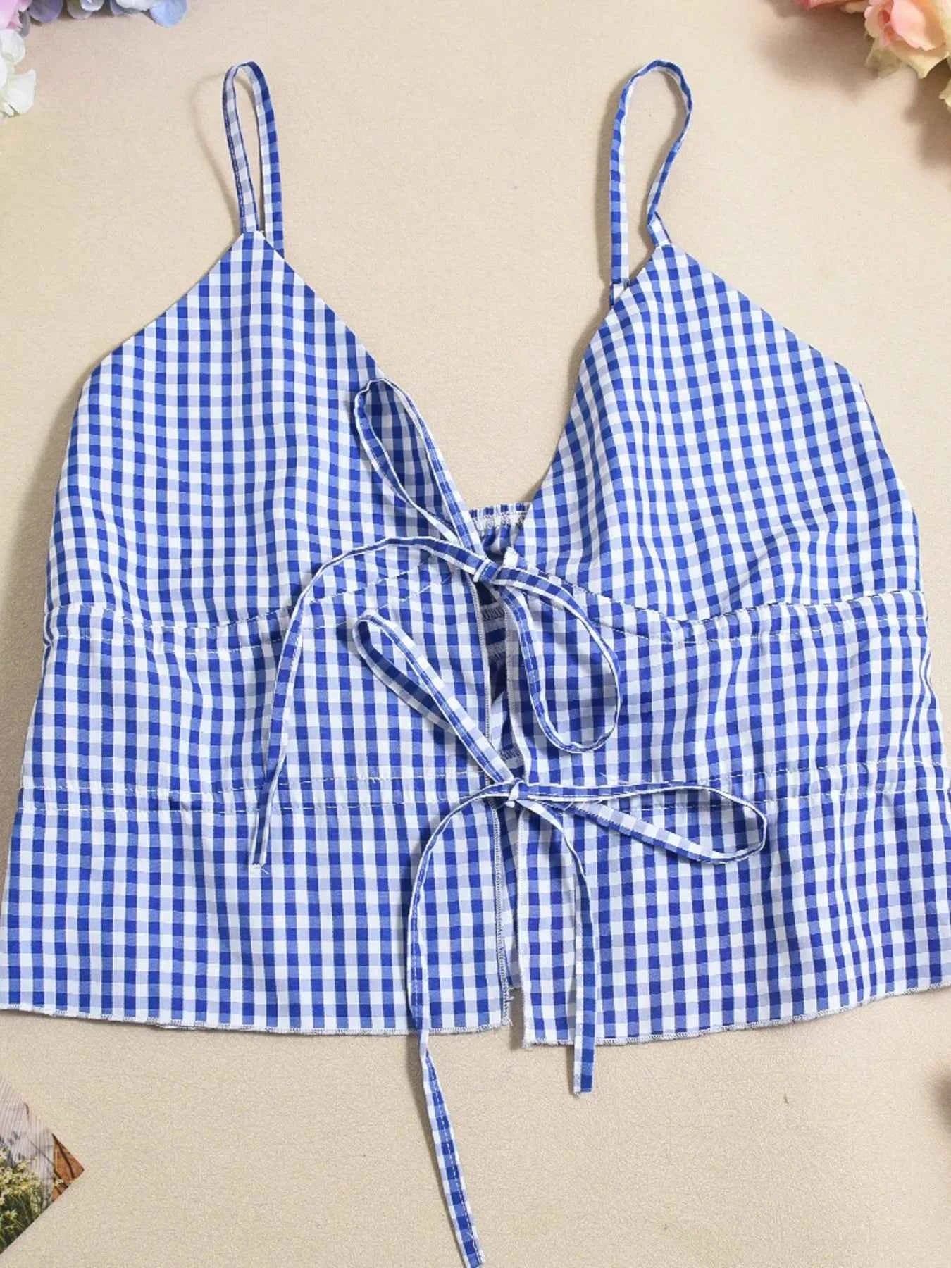 Plaid Tie Front Cami and Skirt Set 994d718edc55416385fdf221c8629b70-Max-Origin