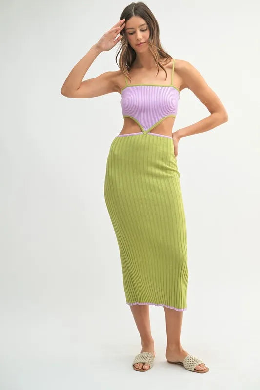 Ribbed Knit Color Block Cutout Midi Dress 994d96dfd0b74acc91a3ffdab93f6e05-Max-Origin