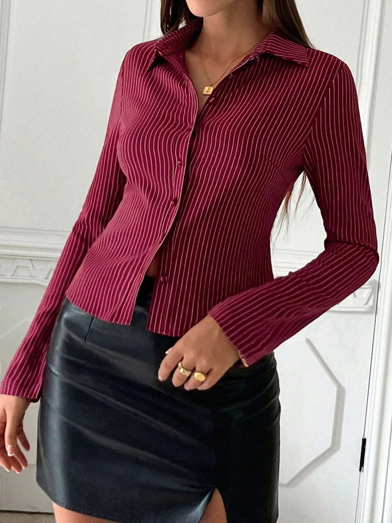 Striped Button Up Long Sleeve Shirt 994f4ebdb23040b39768f9c1089f5c9a-Max-Origin