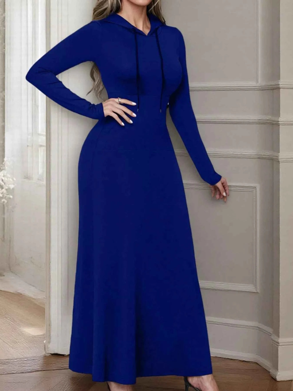 Drawstring Long Sleeve Hooded Maxi Dress 99576353-b2fe-460b-859e-4f4484c77534-Max-Origin
