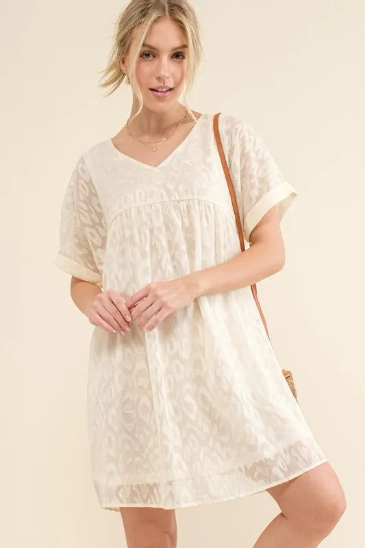 And The Why Woven Leopard Baby Doll Roll-Sleeve Casual Dress White 995d7d83546a496e935602313b932e12-Max-Origin