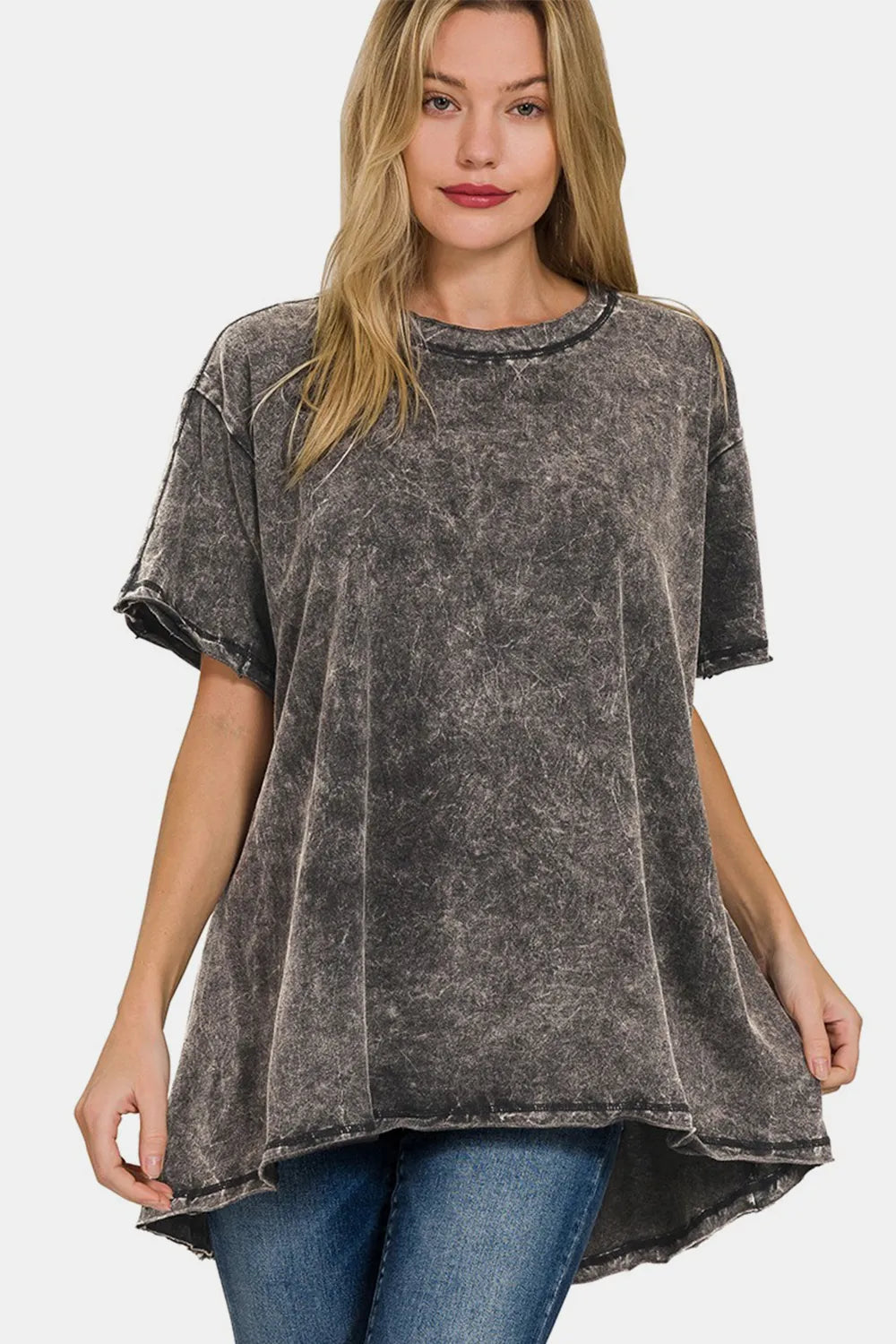Zenana Round Neck Dropped Shoulder Blouse 99667626-4a6f-4bbf-b506-5766f7ab6b55-Max