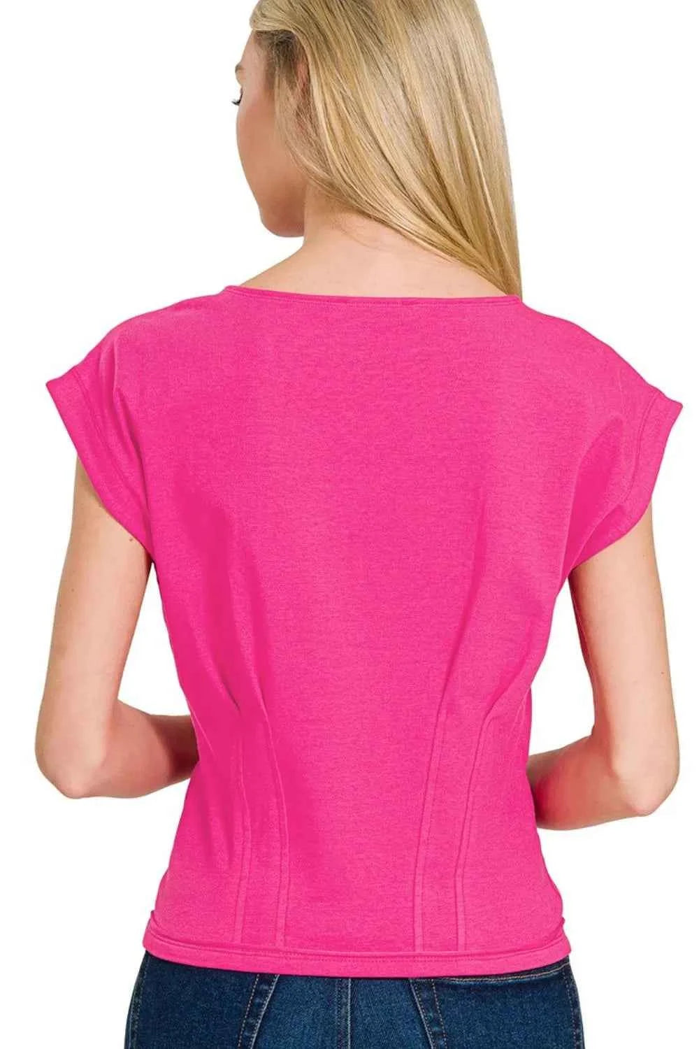 Gathered Waist Round Neck Top 997b713f-1c56-46ff-bcc0-1af7b5051f45-Max-Origin