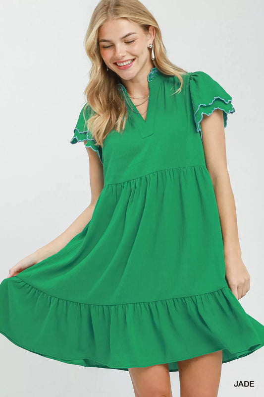 Scallop Flutter Sleeve Tiered Mini Dress JADE 9985b772-06e3-45ee-b63b-b74ed5fbc039-Max-Origin
