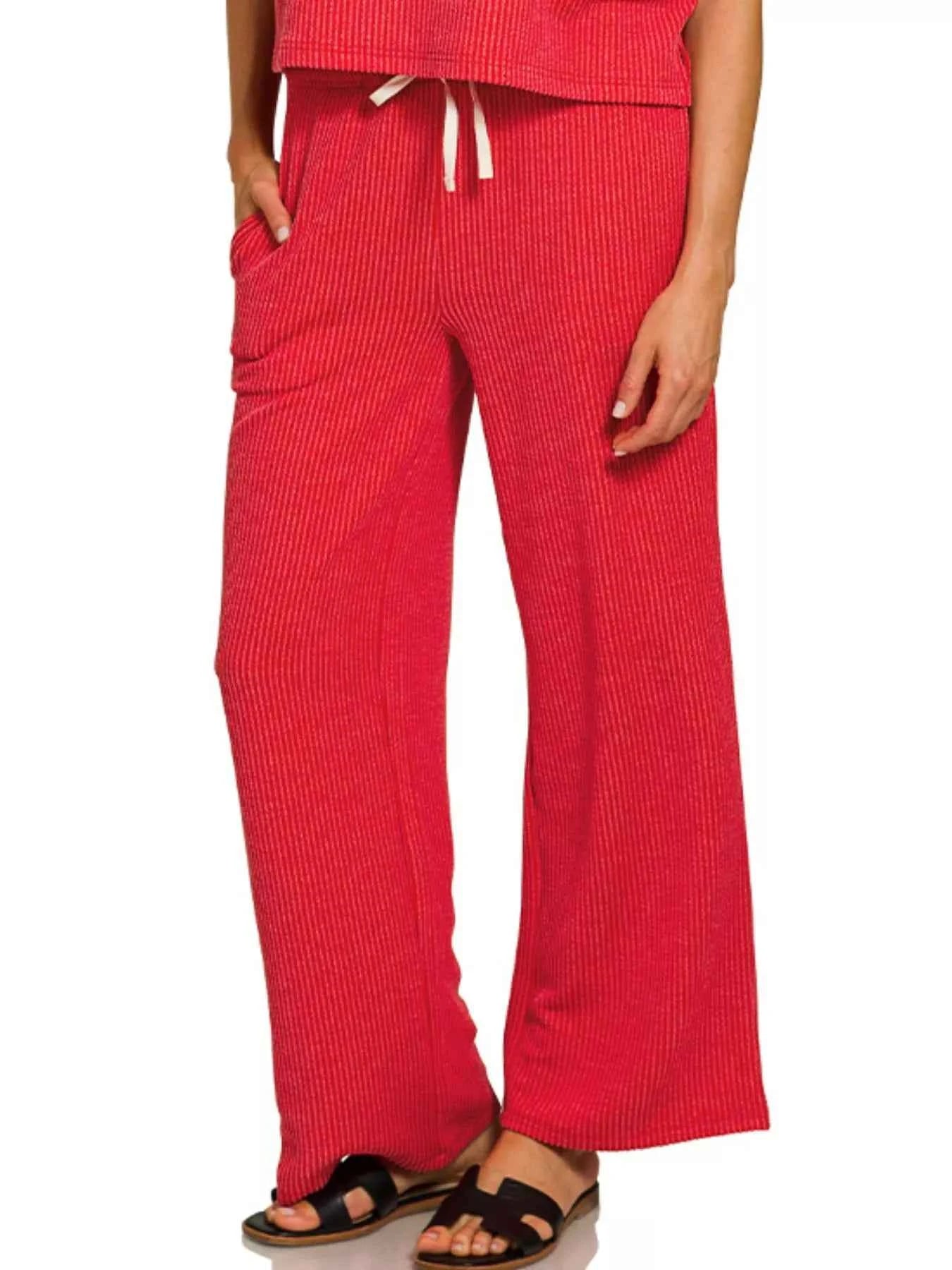 Zenana Raised Rib Short Sleeve Tee & Pants Set 99885674-cf69-499c-98ed-7aba917c49b3-Max-Origin