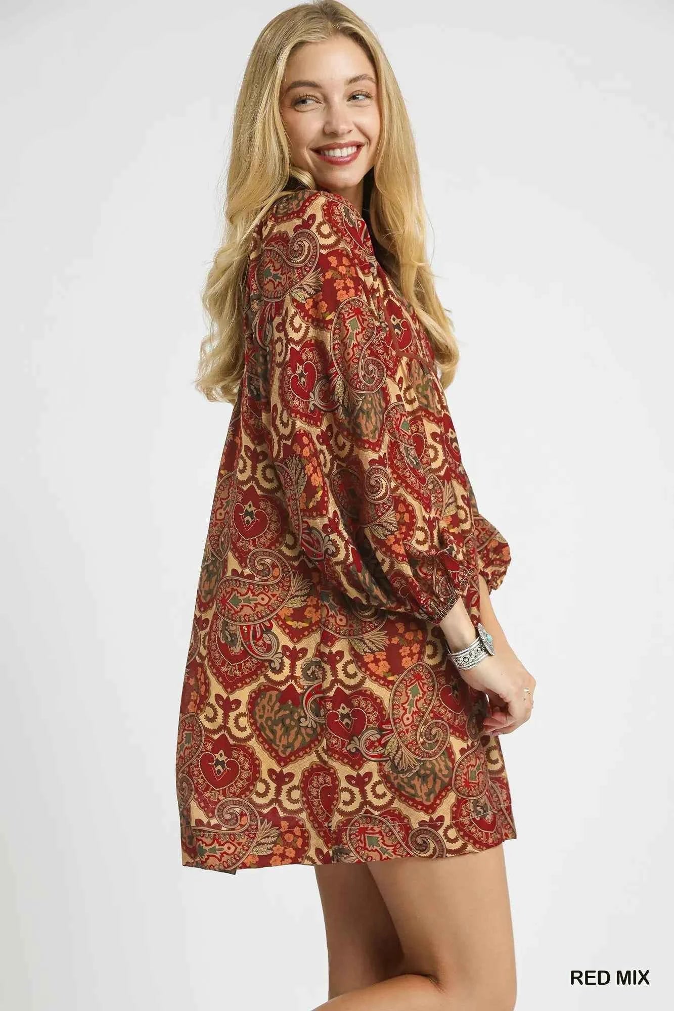 Umgee Boho Mix Paisley Babydoll Dress 99932bb7-a03d-4ea9-99bd-7a5fd5f0c0f1-Max-Origin