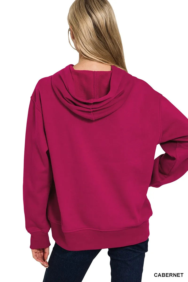 Zenana Fleece Kangaroo Pocket Hoodie 999435e7e51741da9f62f2527aa26a00-Max-Origin