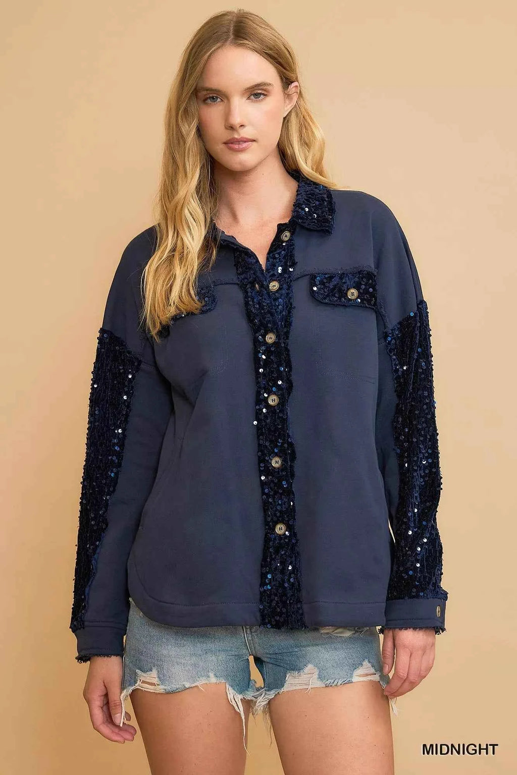 Umgee Sequined French Terry Jacket MIDNIGHT 999b9fc3-ed49-4860-a34f-64f52cfcce5a-Max-Origin
