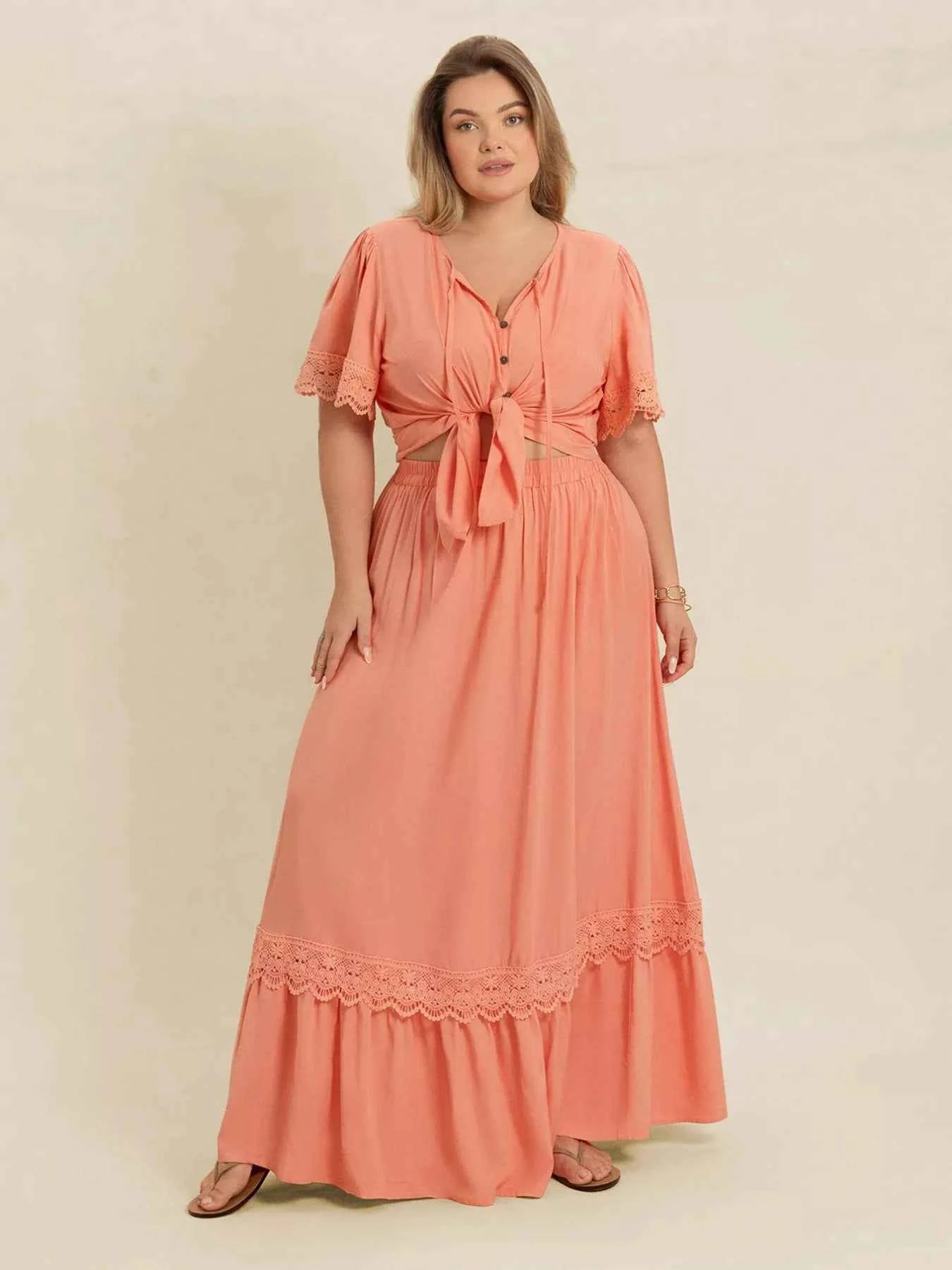 Plus Size Lace Detail Tie Neck Top and Skirt Set 99b14069-b077-43b6-868a-5e6c7c263fba-Max-Origin