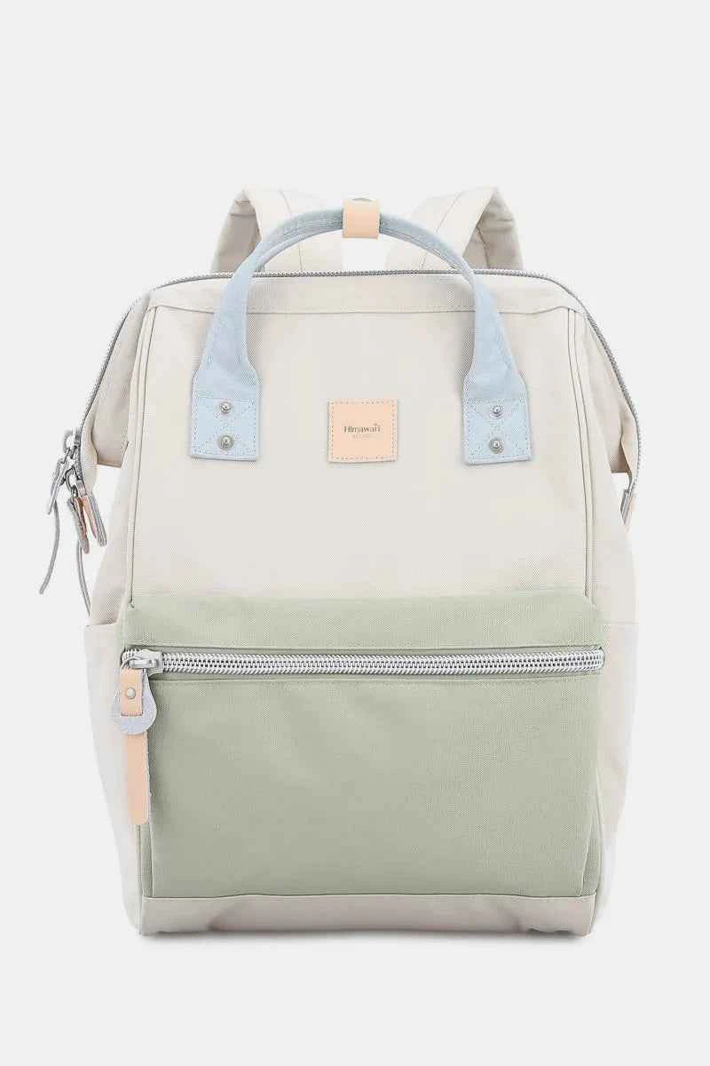 Himawari Water Resistant Canvas Backpack Bag with Side Pockets Cream Green One Size 99bbe9c8-b08d-4270-b958-ddfdbbc28bda-Max