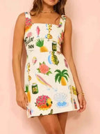 Printed Square Neck Summer Mini Dress 99d4c448-f6c9-4c15-b08b-a16433beac9c-Max-Origin
