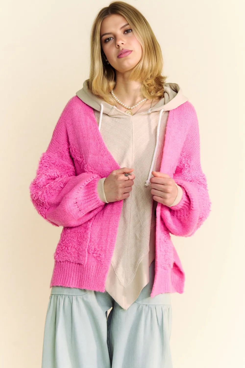 Davi & Dani Side Slit Open Front Long Sleeve Cardigan 99fb18d0-638b-425e-9d9f-7b4ffa3c7844-Max