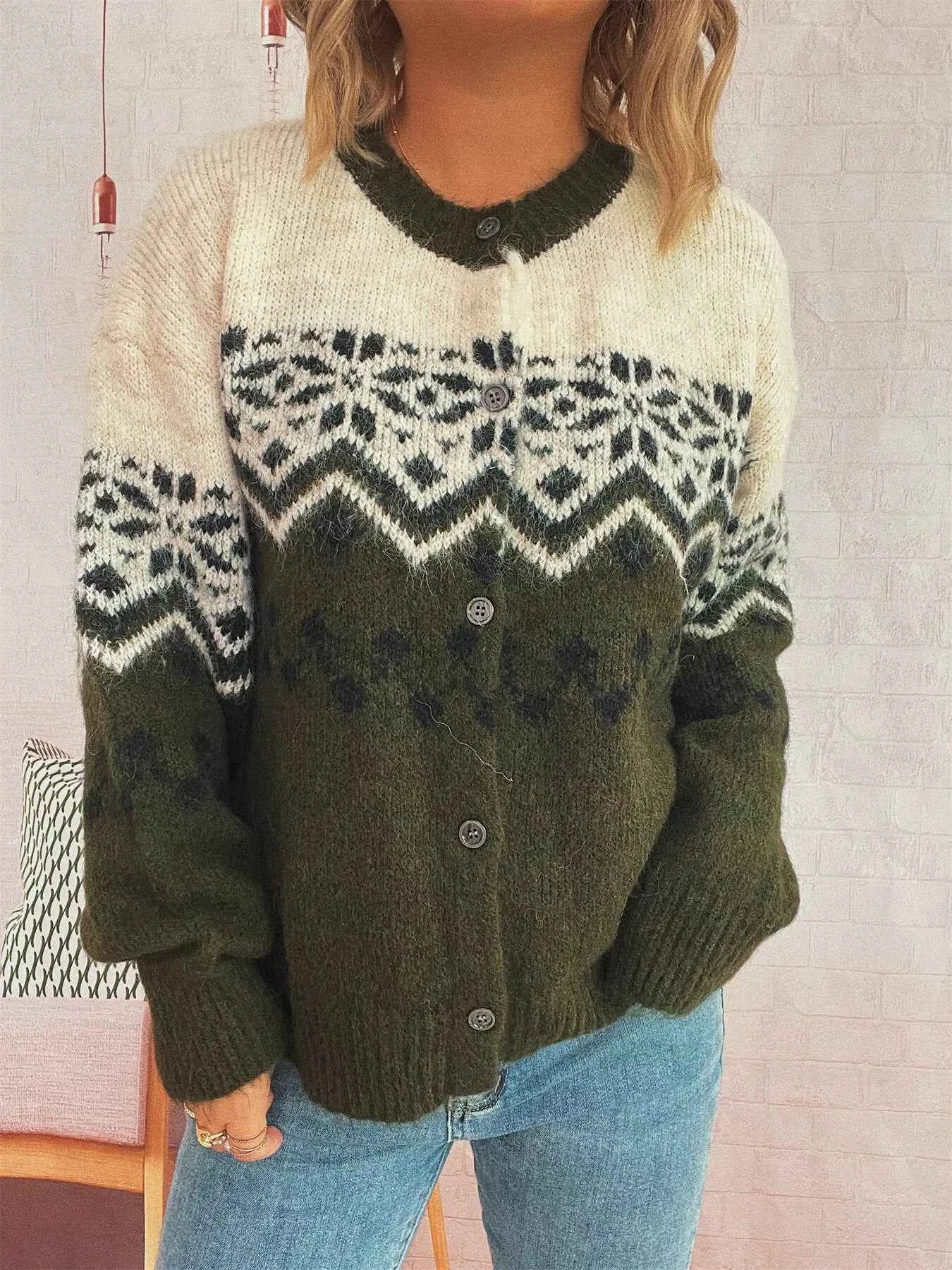 Christmas Button Up Drop Shoulder Cardigan 99fe7f07d8e540f5b32cd902580955c1-Max-Origin