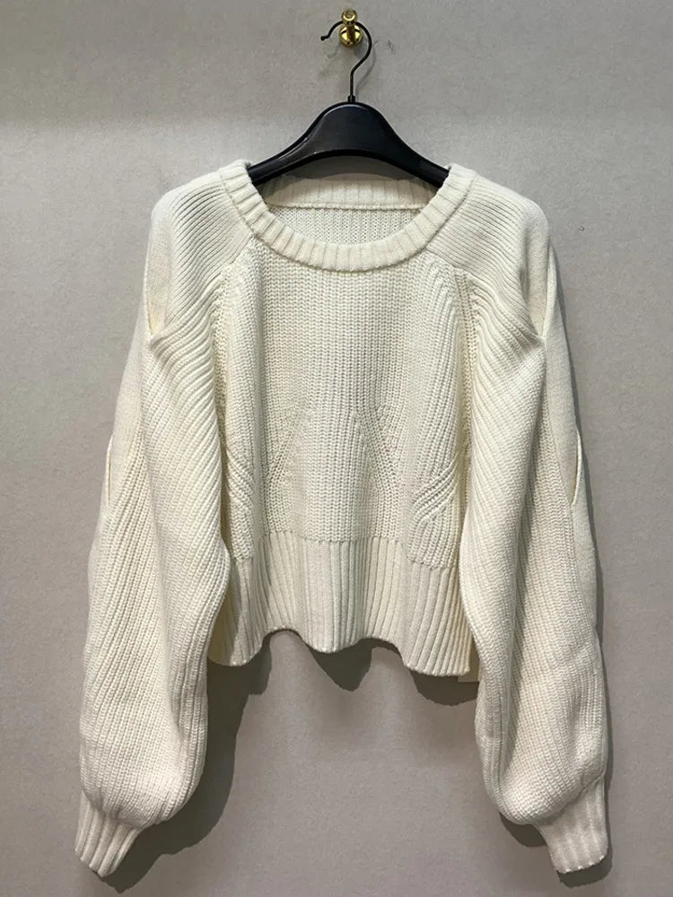 The Beige Openwork Wool Pullover 9AEE95737C0F62499C1BC627DA9F2F00