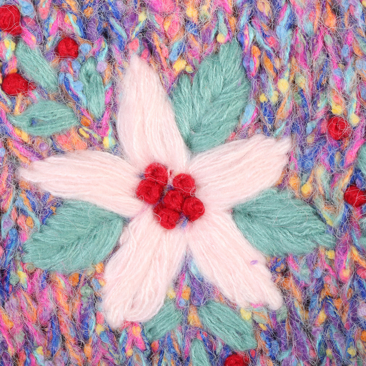 The Floral Crochet Lantern-Sleeve Sweater 9D9A76AD4887840A387E59E53767C808