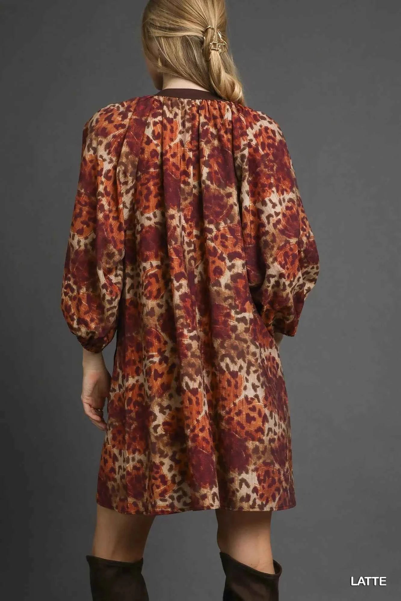 Umgee Animal Print Boho Tunic Dress with Contrast Trim Detail 9a0d88ca-5ee8-4402-8ac8-c161ac0a5b88-Max-Origin