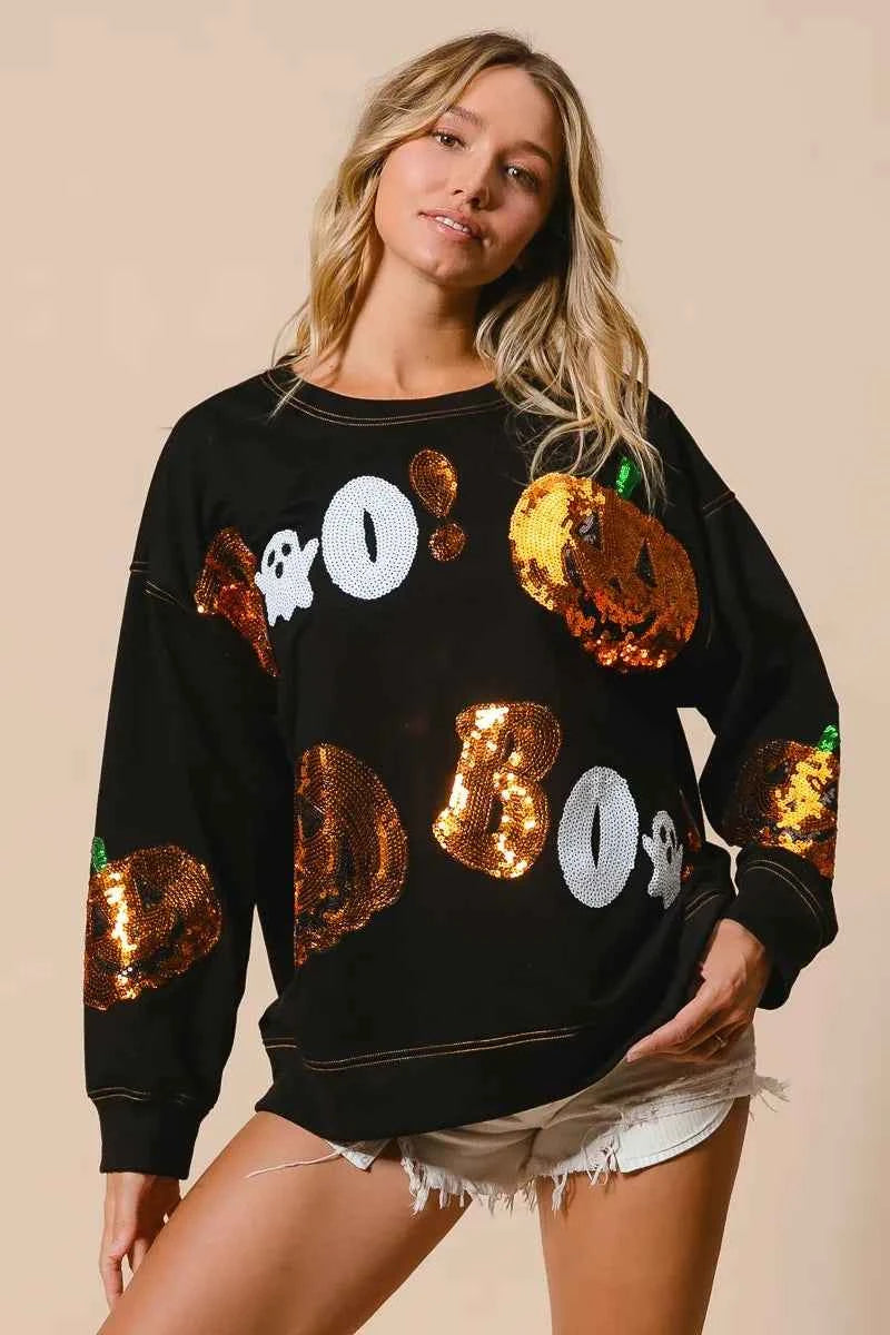 BiBi Halloween Theme Sequin Embroideries Sweatshirt 9a0f3c5f032b4961bc02c5384a0dad20-Max-Origin