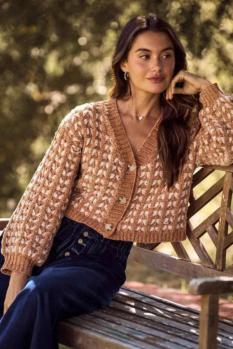 SO ME Soft Chenille Yarn Textur Button Sweater Cardigan 9a10d403eebe4c1c8be65be951ec2f8d-Max-Origin