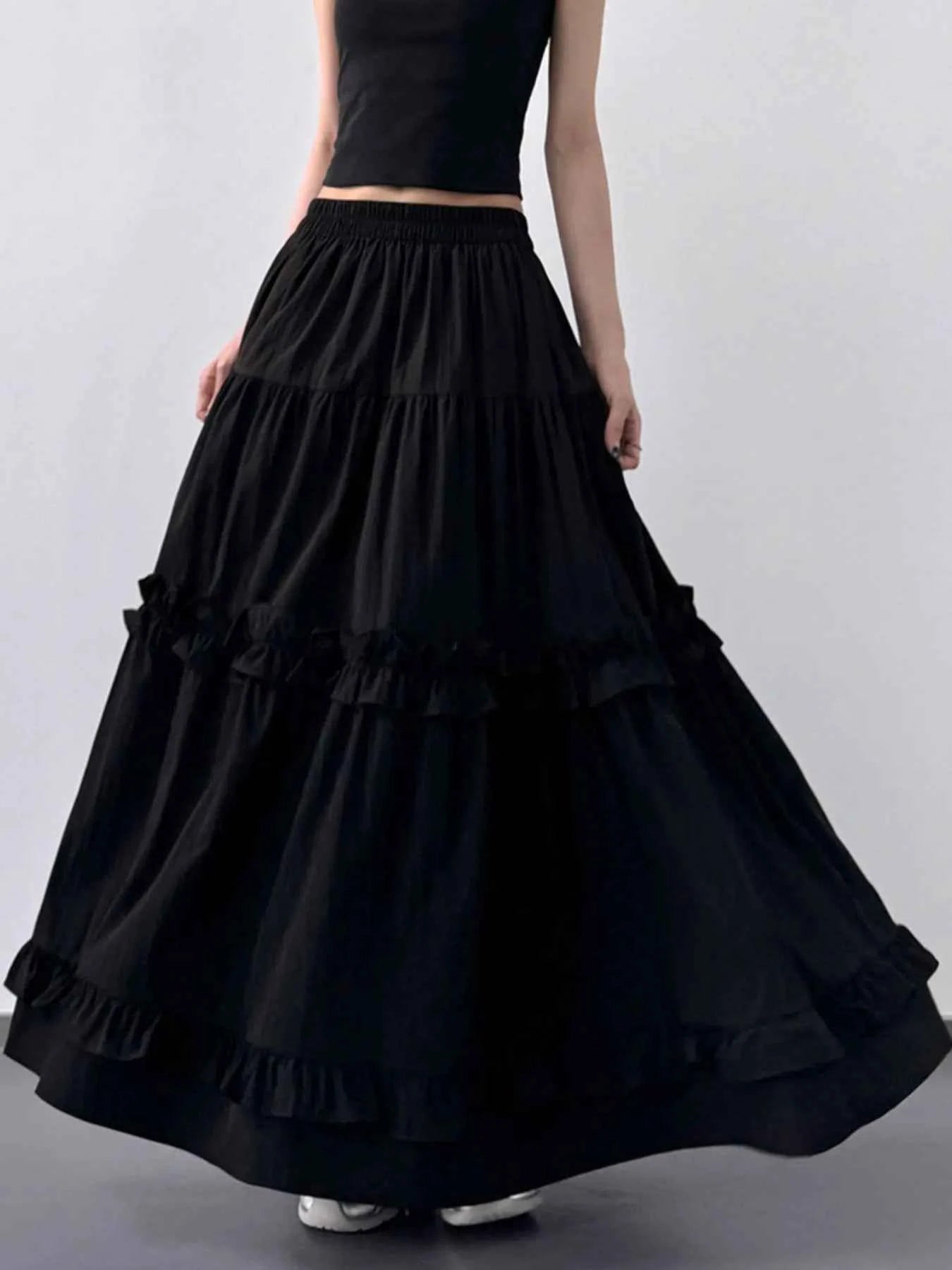 Elastic Waist Ruffle Maxi Skirt 9a1c4dfc-396f-4c4e-98c9-4c7181338492-Max-Origin