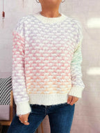 Rainbow Gradient Round Neck Sweater 9a2da49f02104e5da7c2d2bb643c502e-Max-Origin