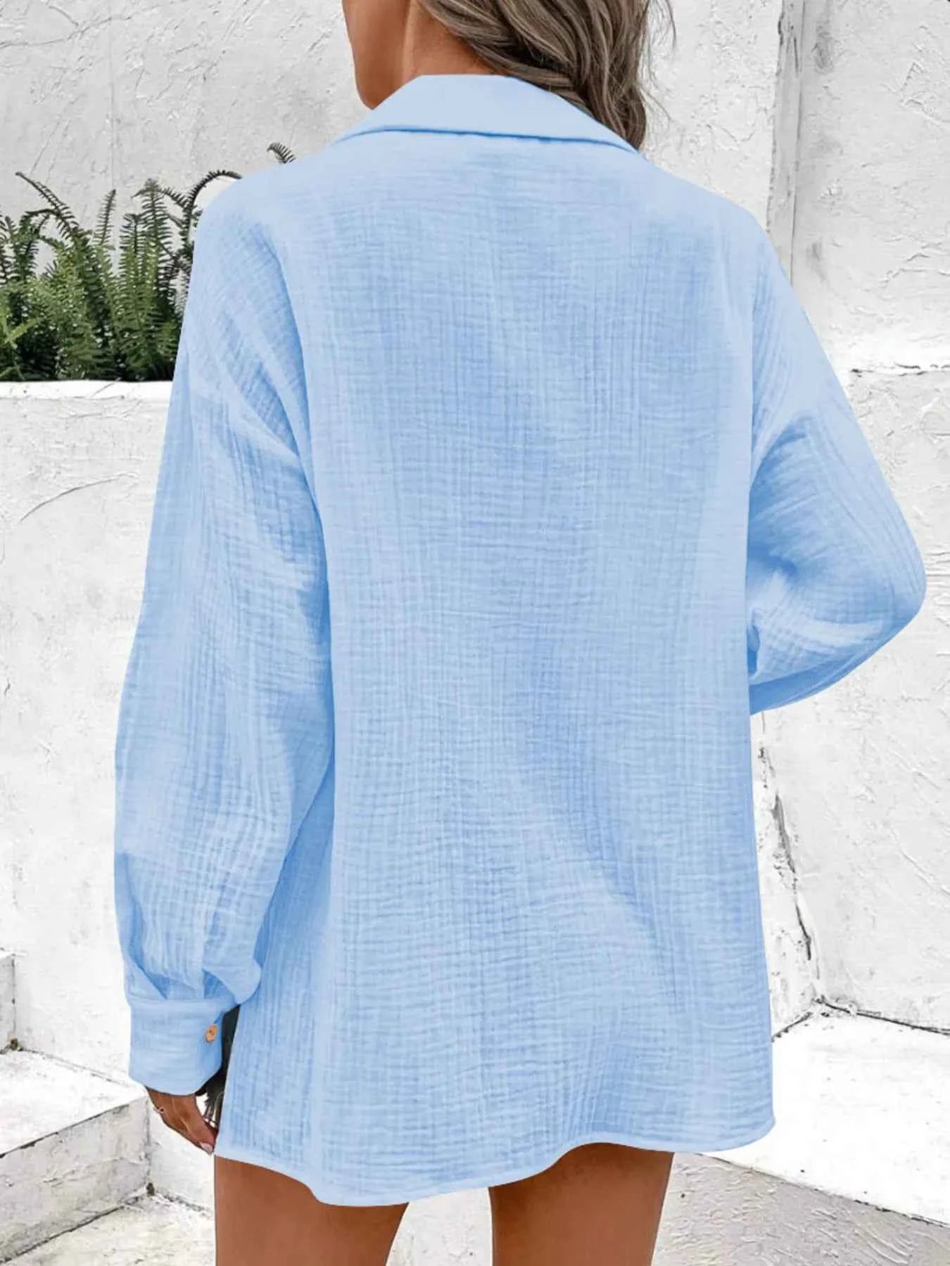 Texture Button Down Side Slit Long Sleeve Shirt 9a2ff9feb4874f4592860a78be53f25b-Max-Origin_f840df48-422e-46e4-a2da-cd839c53702d