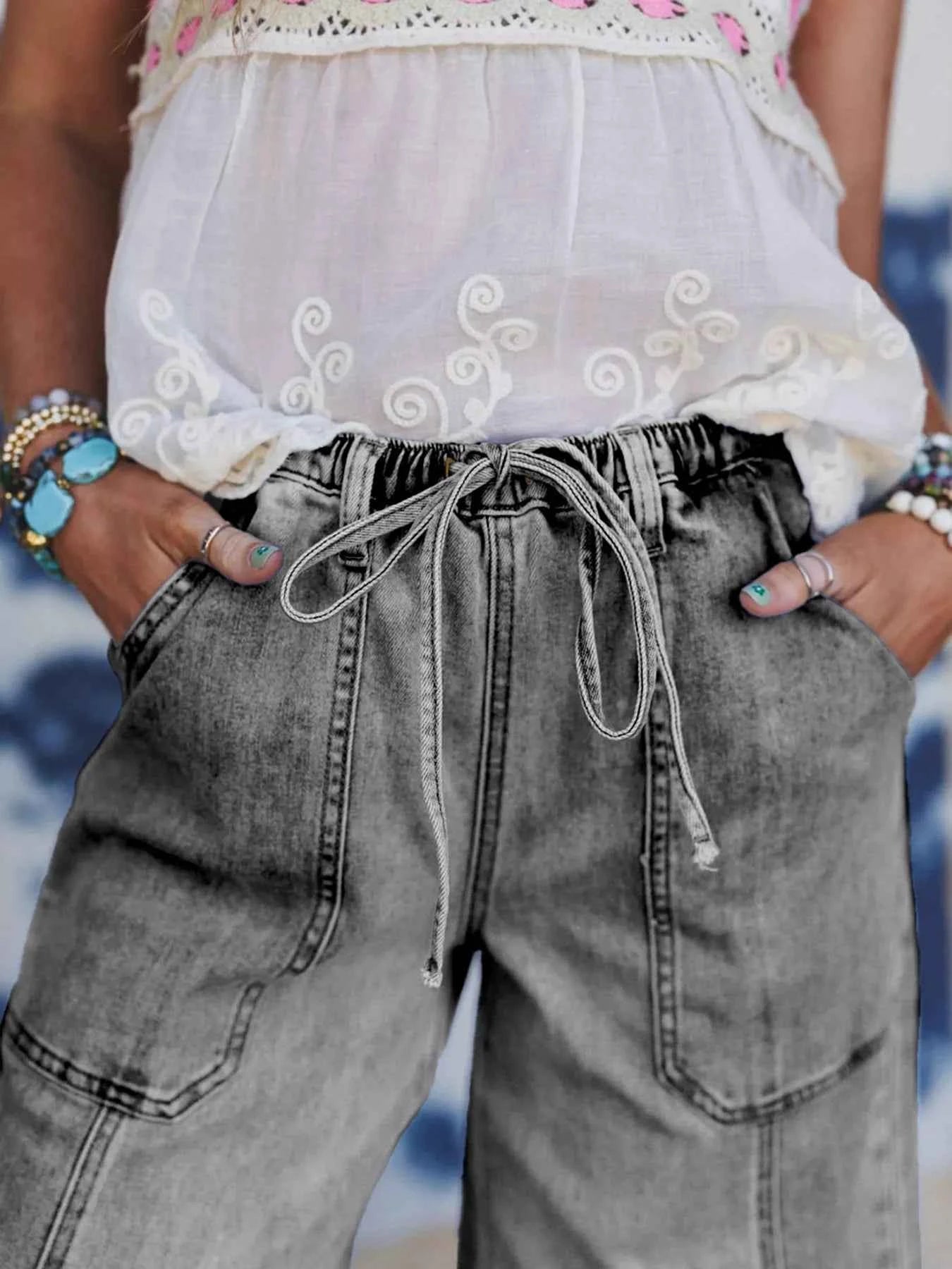 Wide Leg Drawstring Raw Hem Jeans 9a3d895595e74ac1bd37cefdedc86bd4-Max-Origin