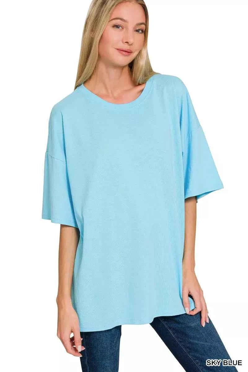 Zenana Cotton Short Sleeve Oversized Tunic Tee 9a41a85e666040cfadcc71b7d50ed97c-Max-Origin