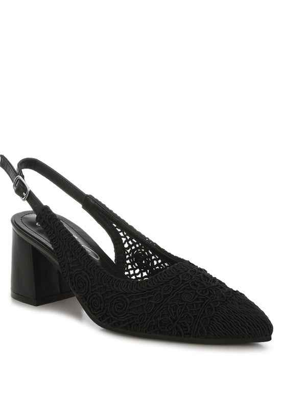 Tolina Woven Design Slingback Sandals 9a476313-b867-47c1-a541-50ee2d01b1c9