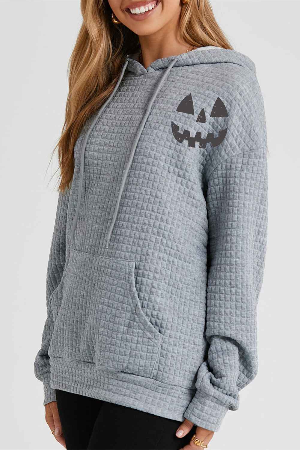 Pumpkin Face Graphic Drawstring Hoodie with Pocket 9a48c85f093443d7a0eb2107f078dc32-Max