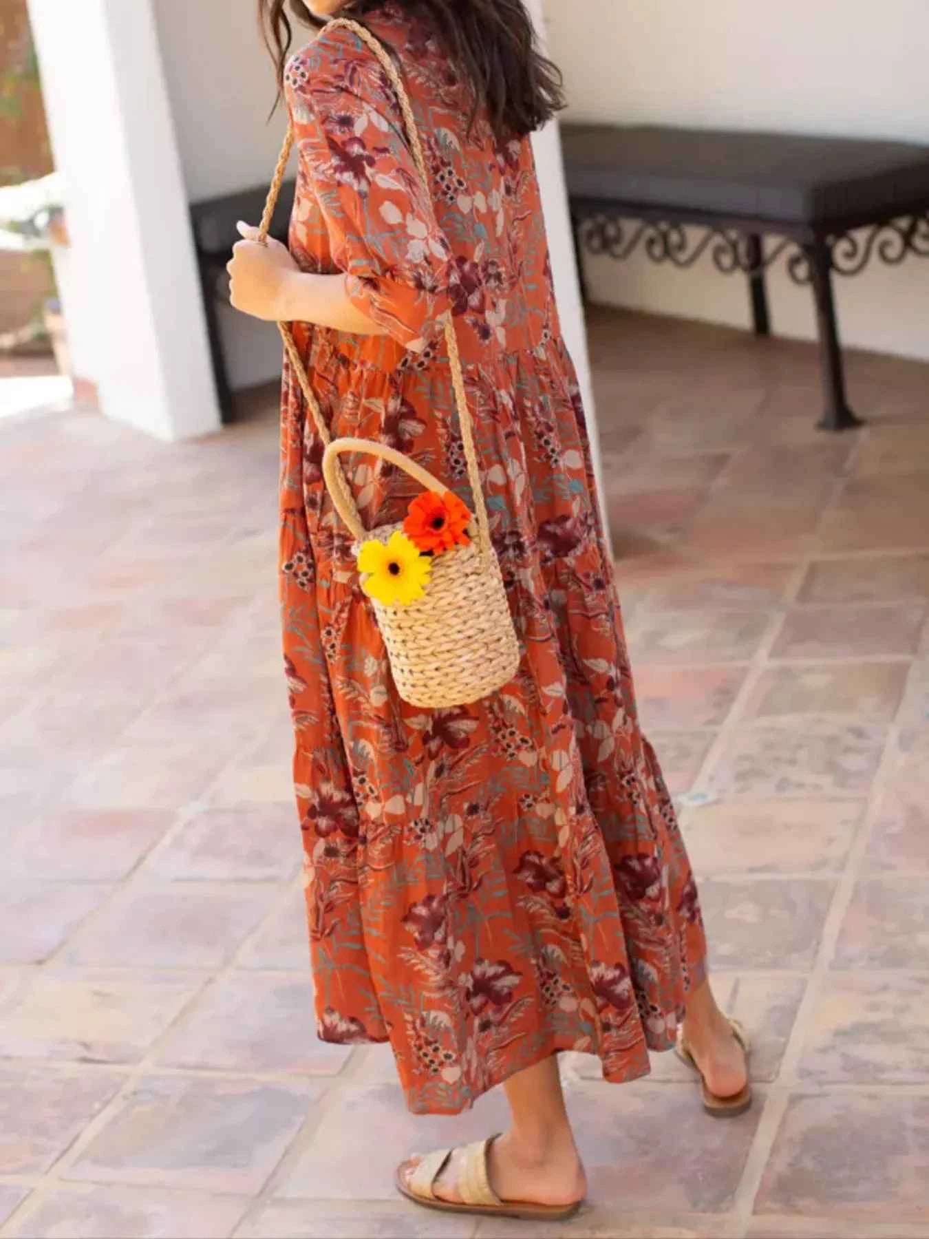Full Size Printed Half Sleeve Midi Dress Plus Size 9a4b91b309bb444799828bb029de0d77-Max-Origin